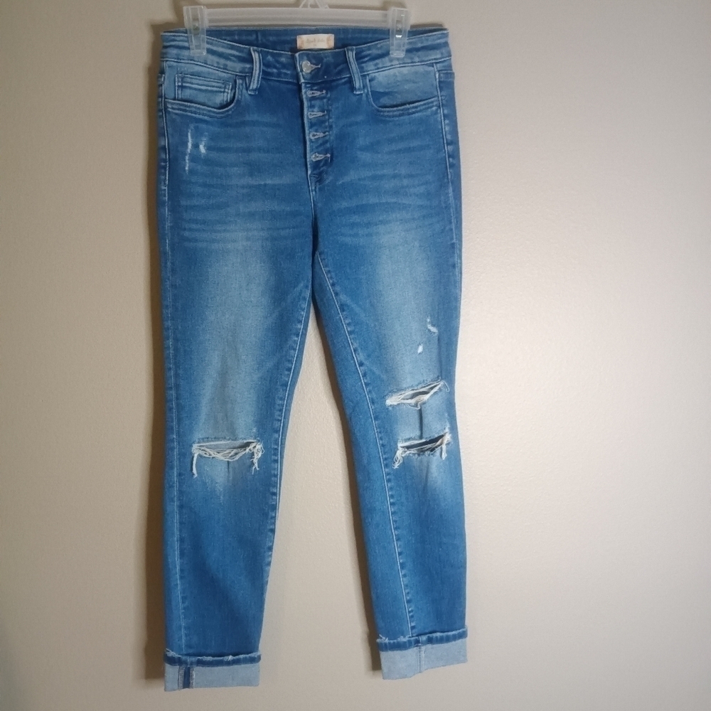 Vervet Blue Jeans High Rise Button Fly Skinny Size 28 - Picture 3 of 16